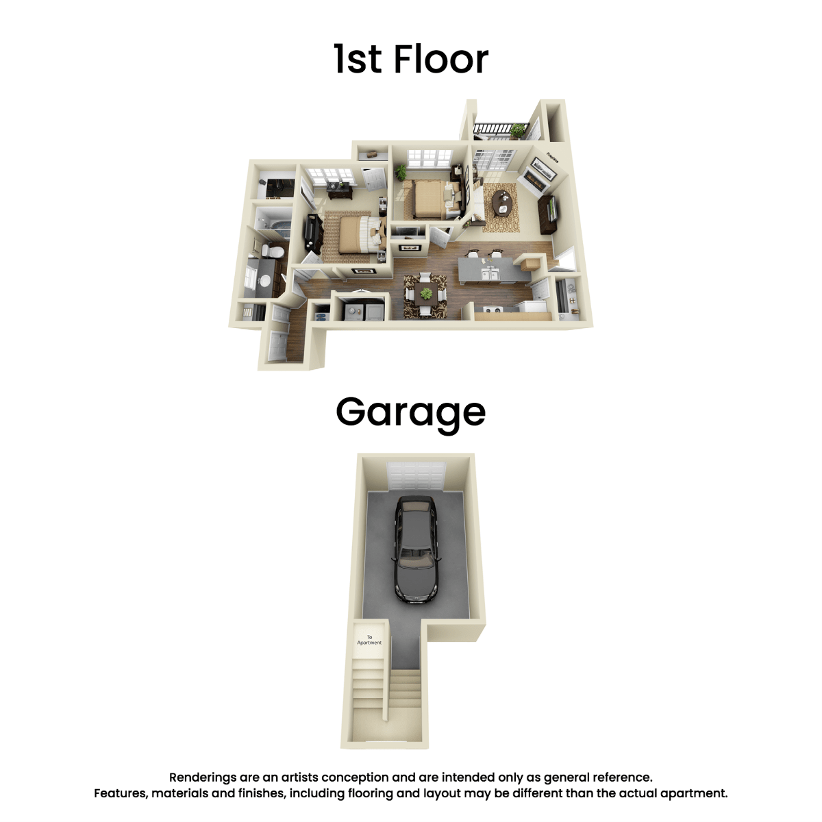 2 Bedroom 1 Bathroom with a garage at Gates de Provence Apartments in Dallas, TX!